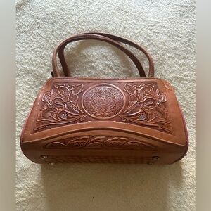 Vintage Elegant Brown Leather Handbag
